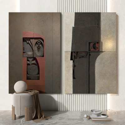 侘寂装饰画3D模型下载